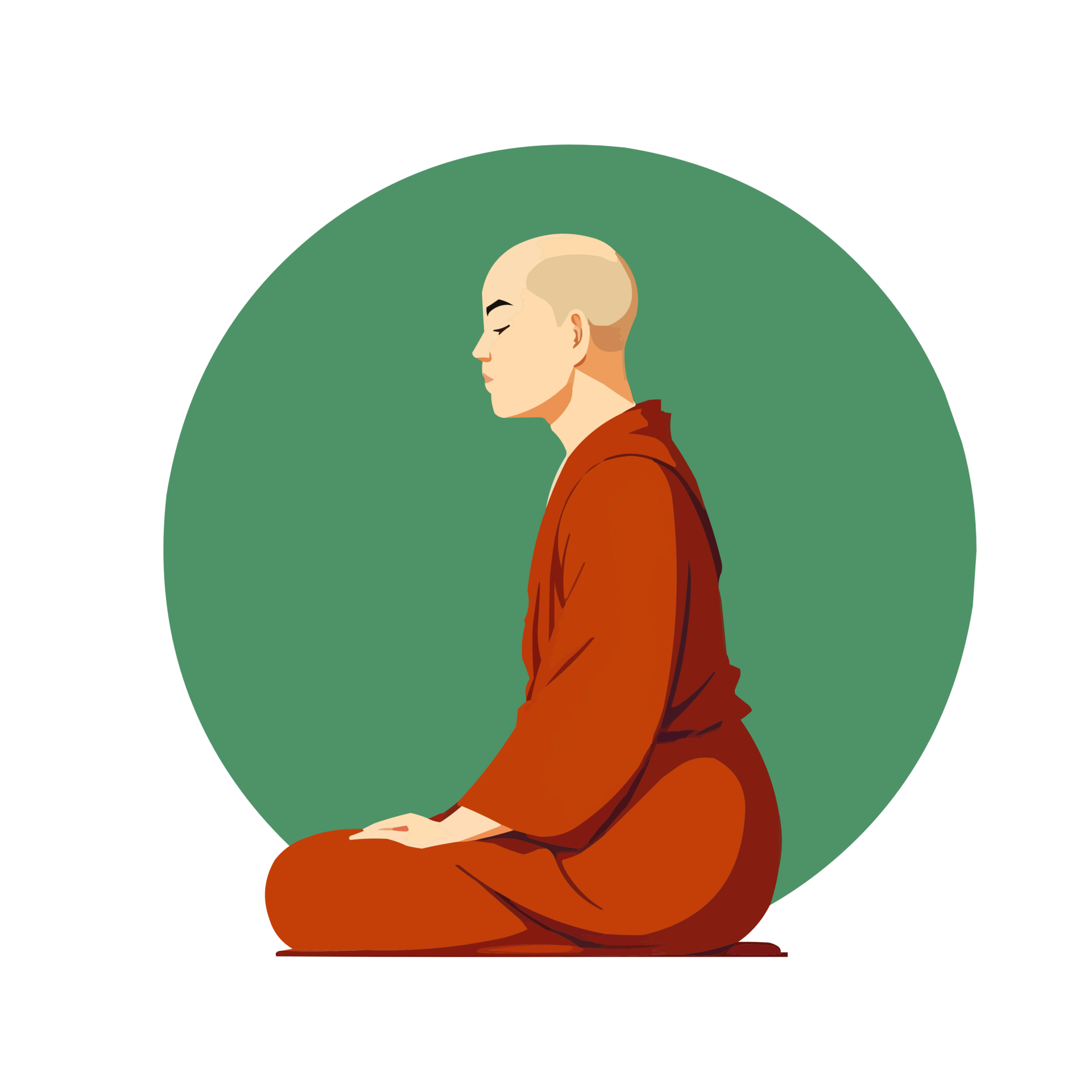 A monk meditating