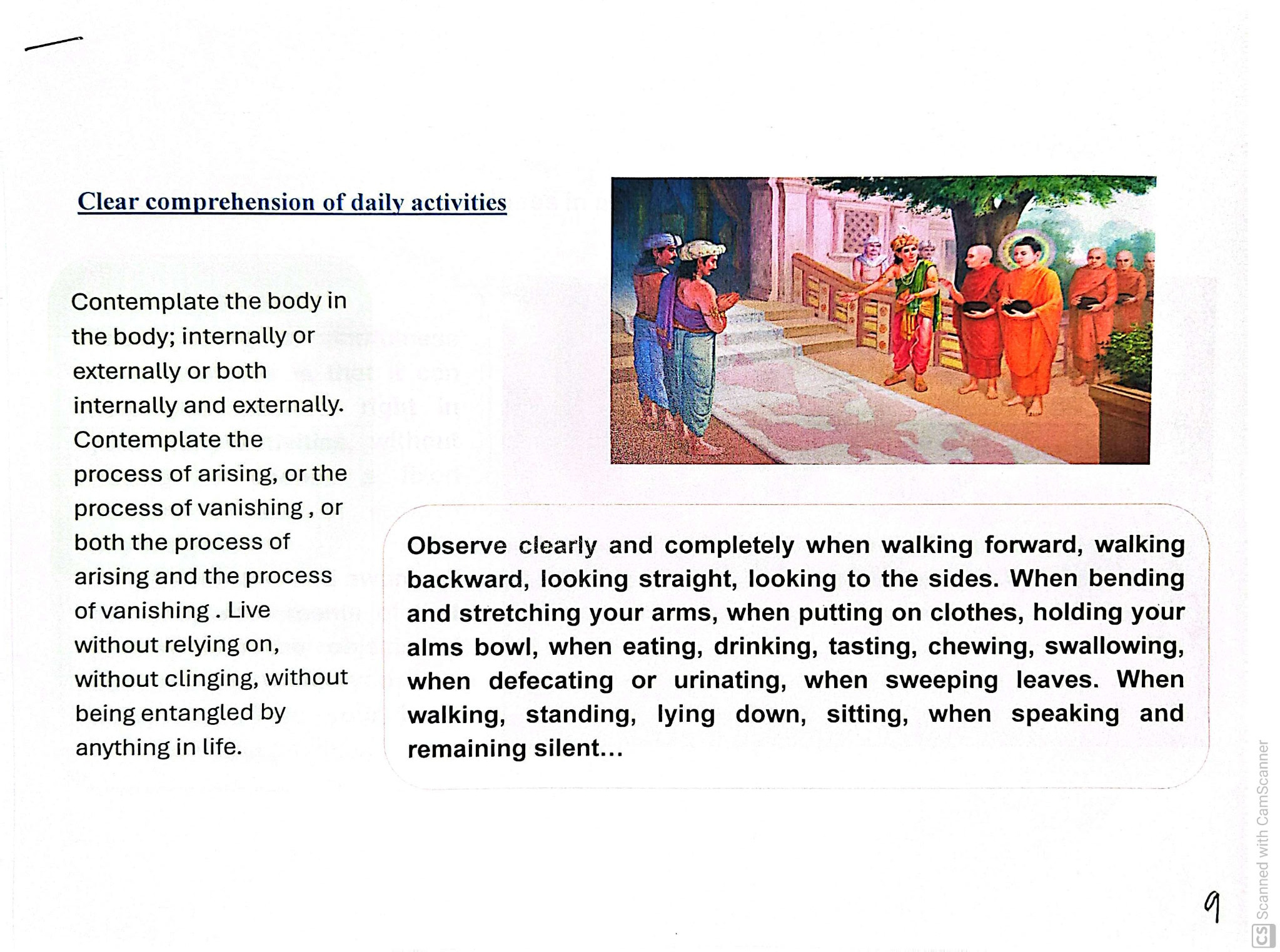 Clear comprehension of daily activities (scan)